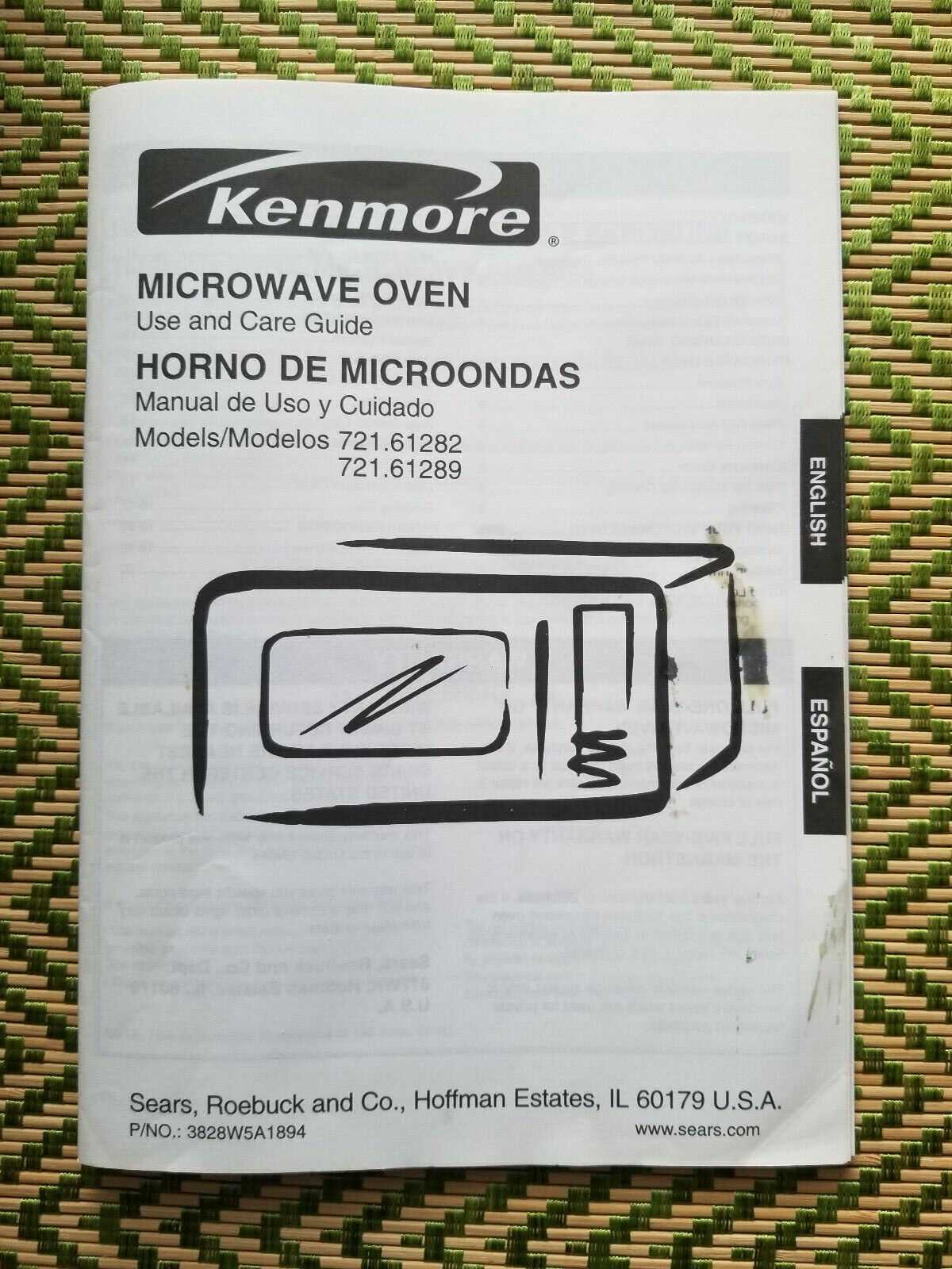 kenmore microwave model 721 parts diagram