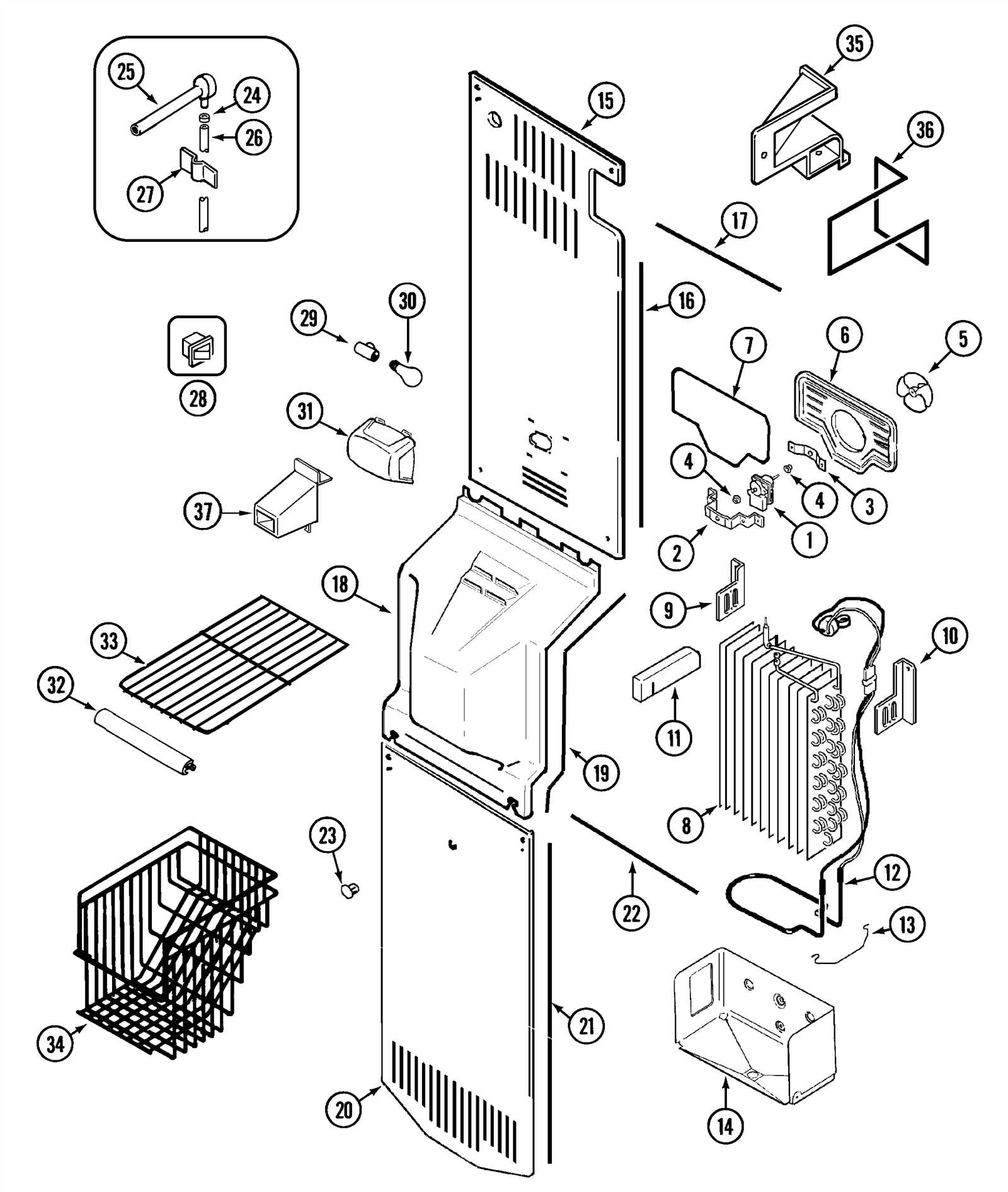 kenmore side by side refrigerator parts diagram