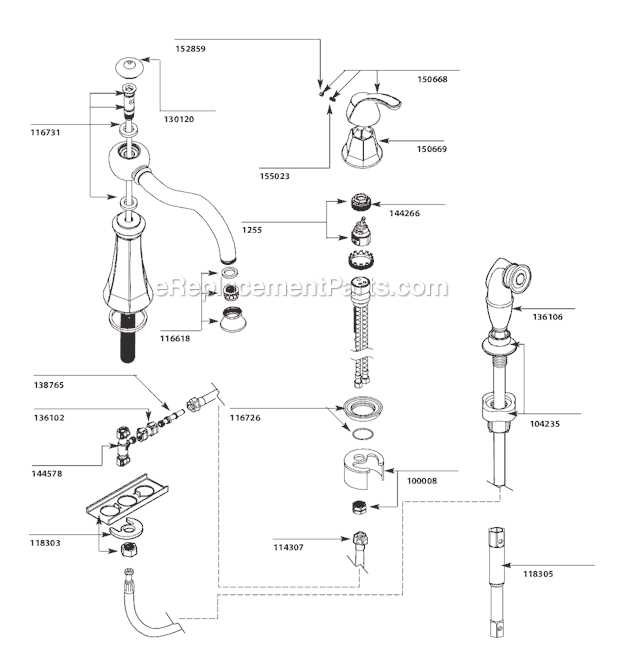 kitchen faucet parts diagram