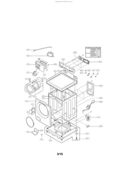 lg front load dryer parts diagram