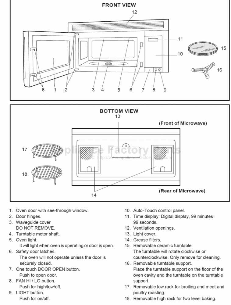 microwave parts diagram