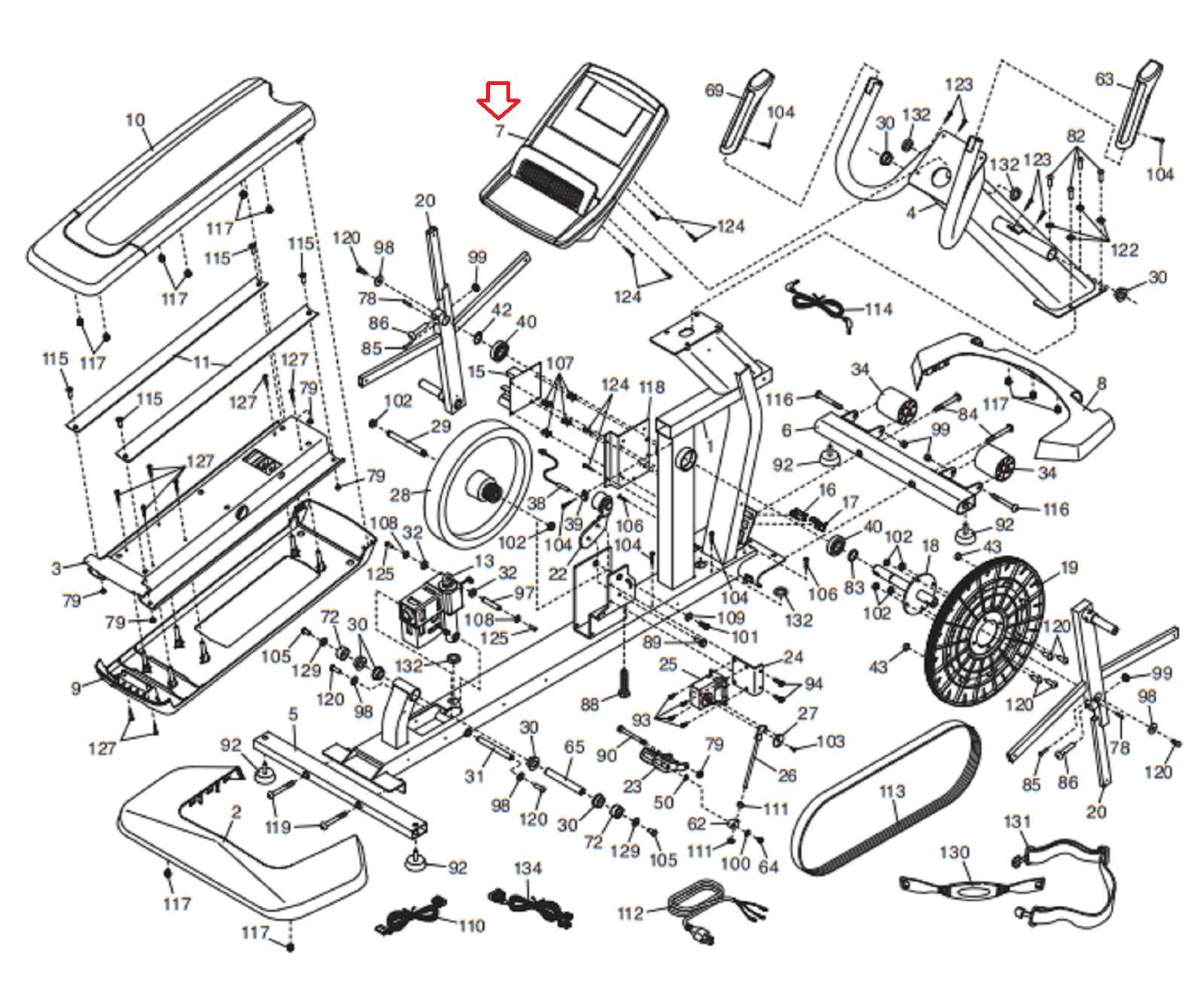 nordictrack elliptical parts diagram