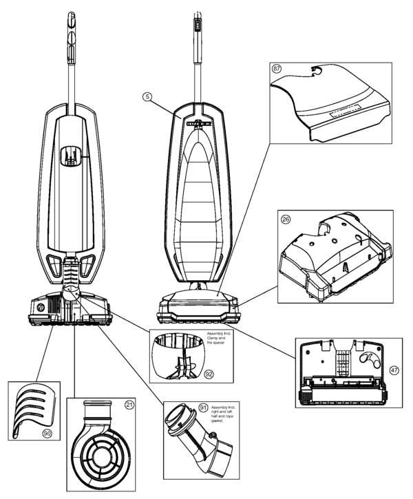 oreck xl vacuum parts diagram