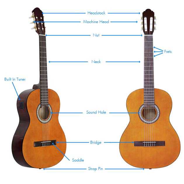 parts of a acoustic guitar diagram