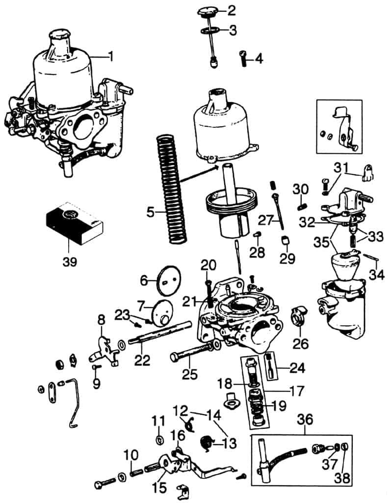 parts of a carburetor diagram