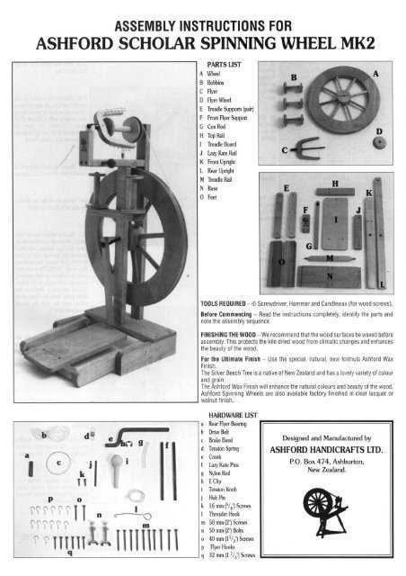 parts of a spinning wheel diagrams