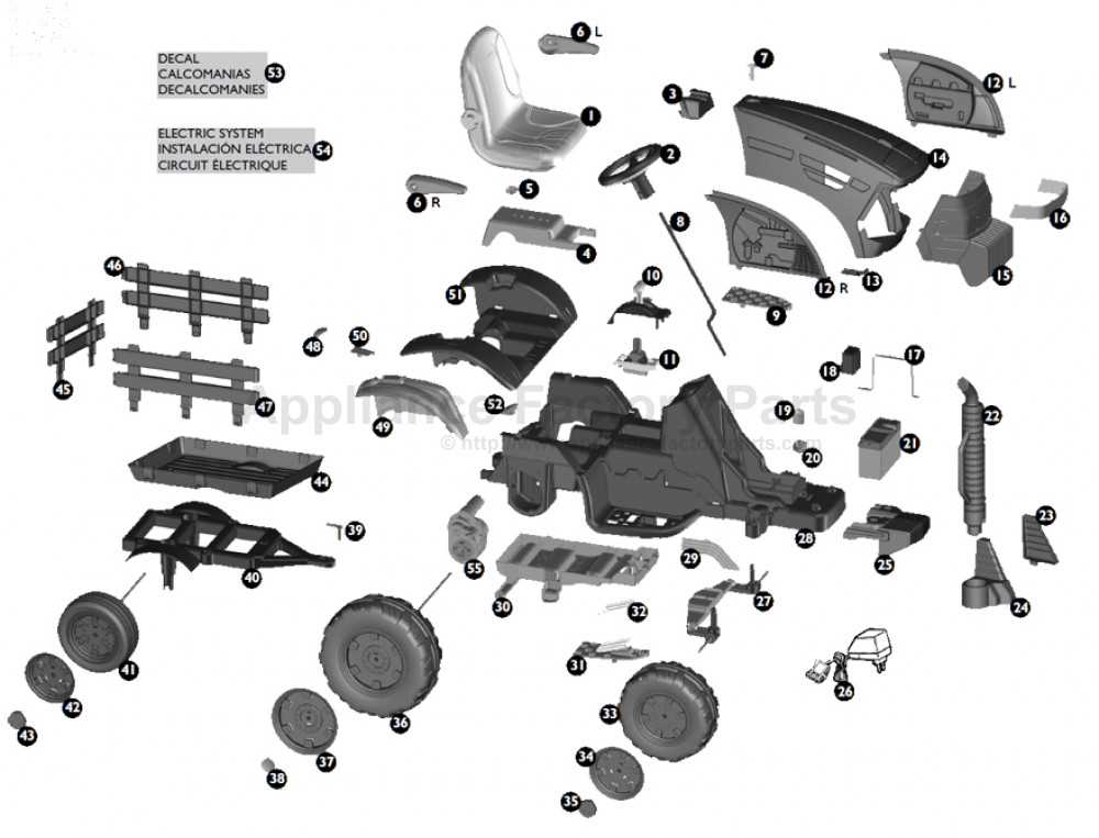 peg perego john deere tractor parts diagram