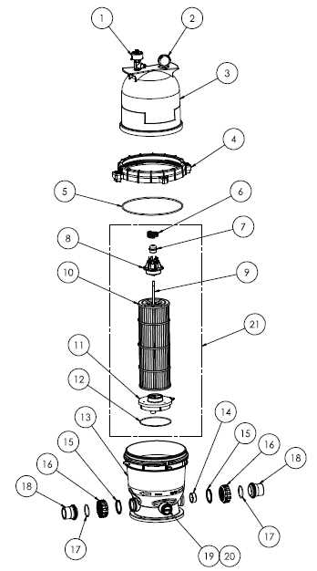 pentair de filter parts diagram