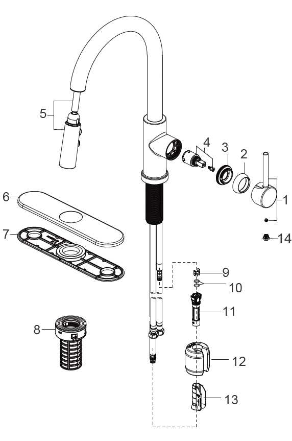 pfister kitchen faucet parts diagram