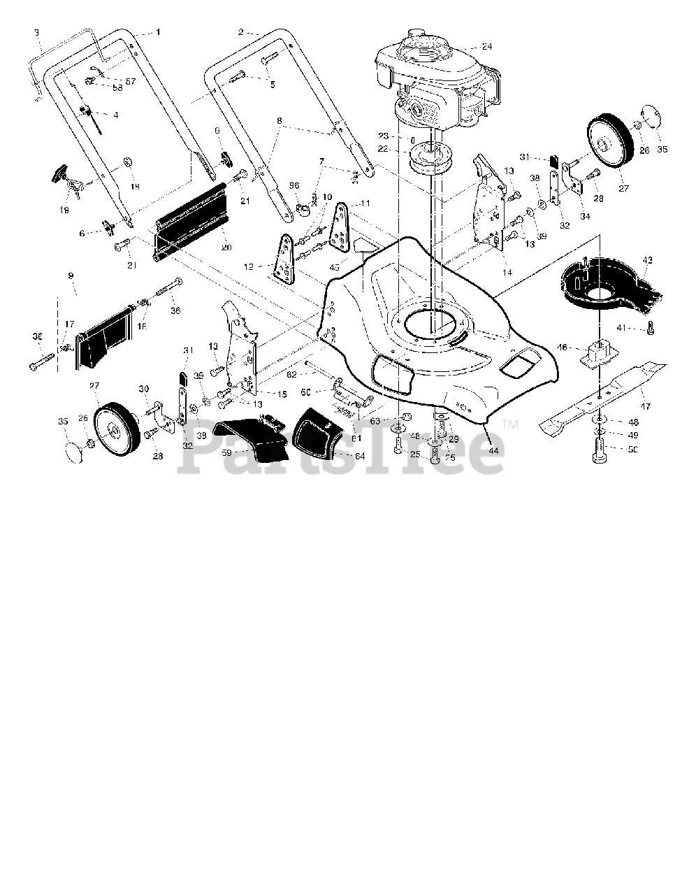 poulan pro lawn mower parts diagram