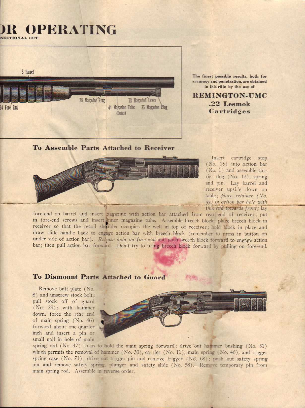 remington model 12 parts diagram