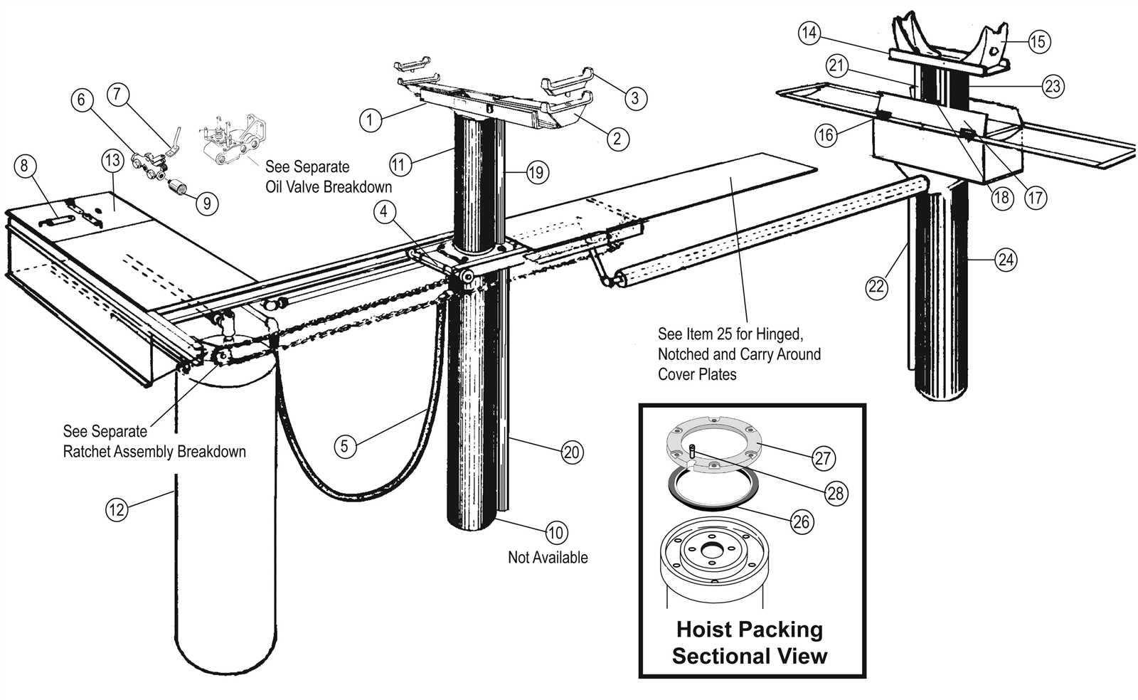 rotary lift parts diagram