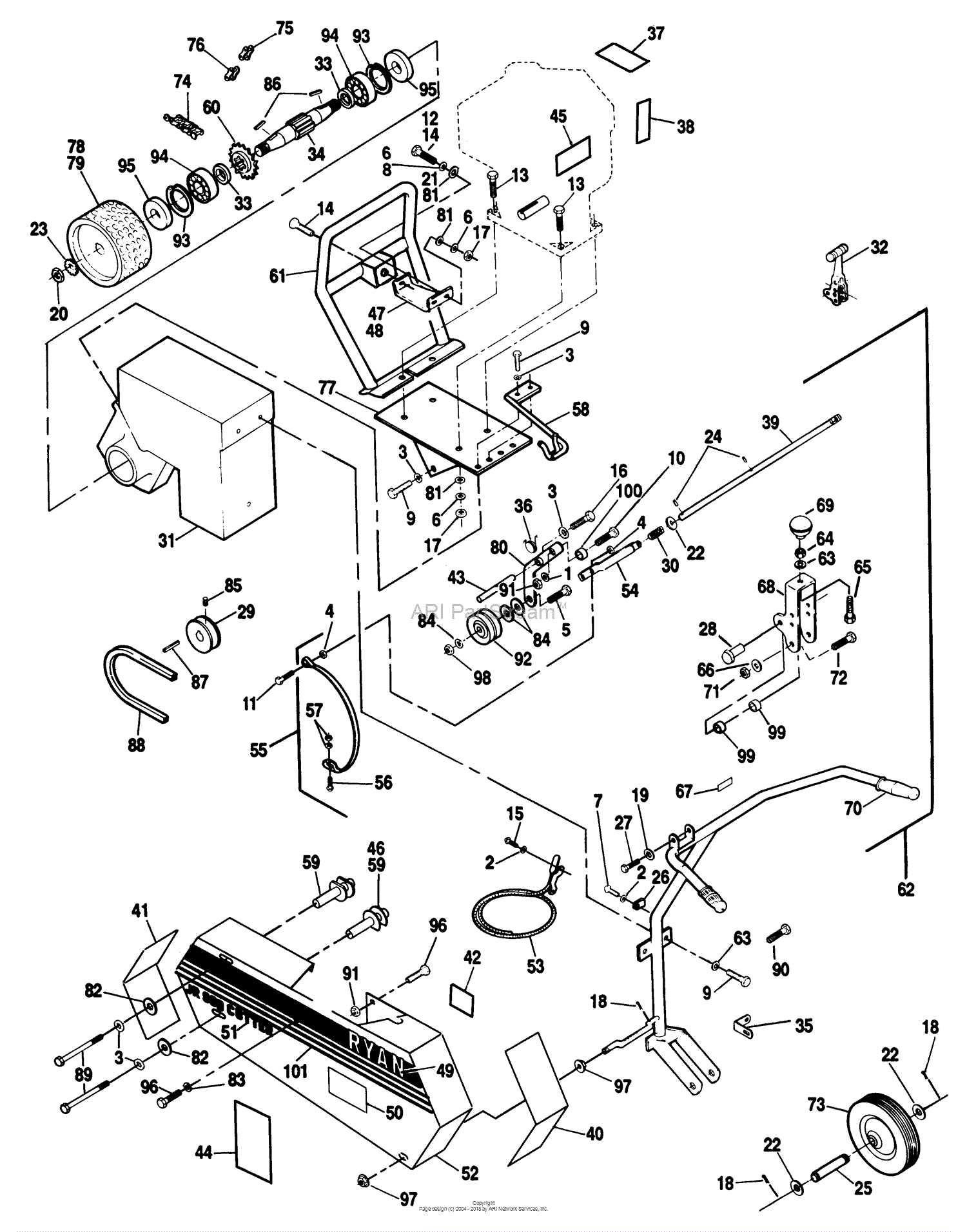 ryan sod cutter parts diagram