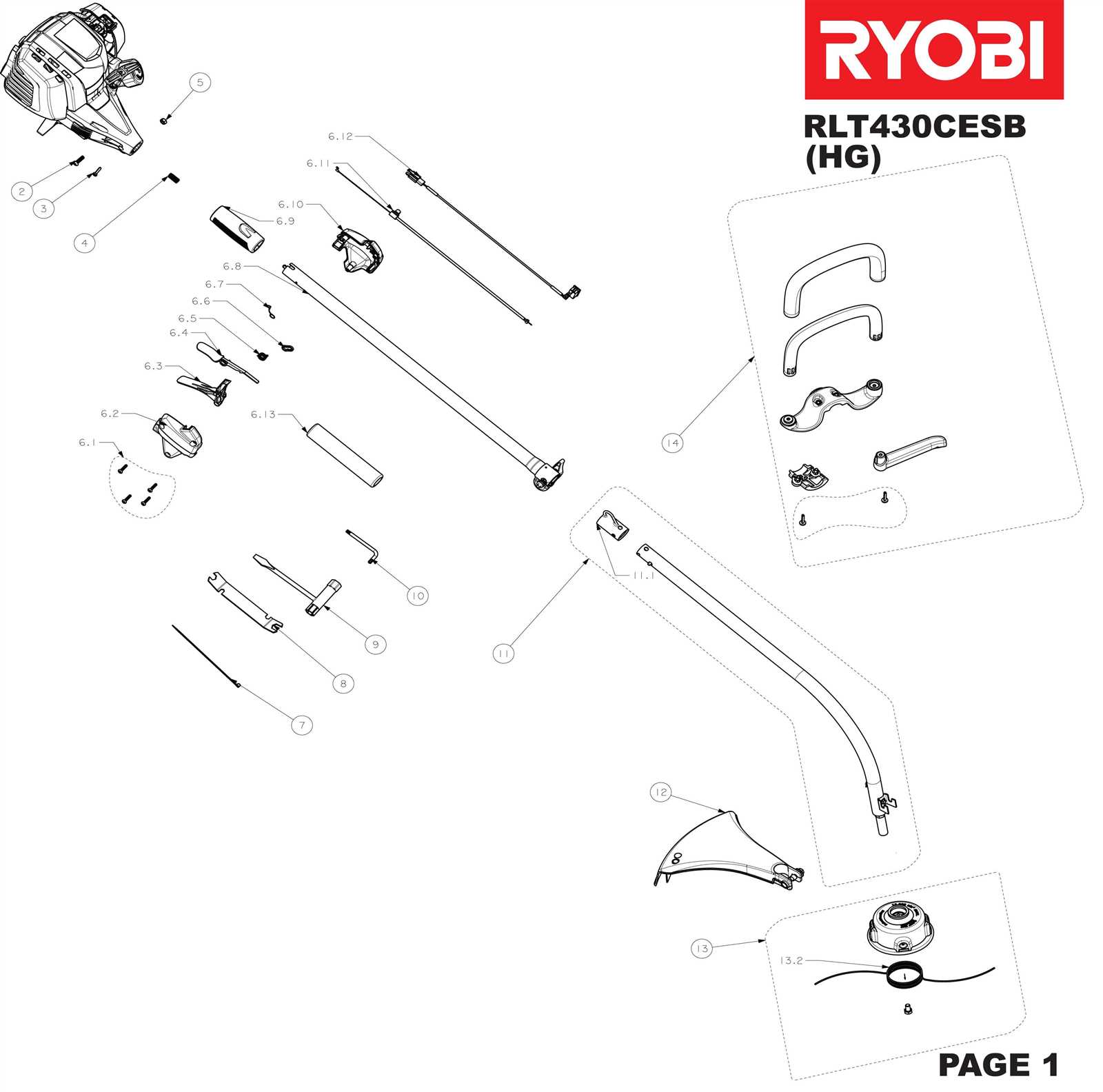 ryobi string trimmer parts diagram