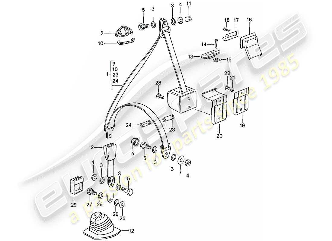 seat belt parts diagram