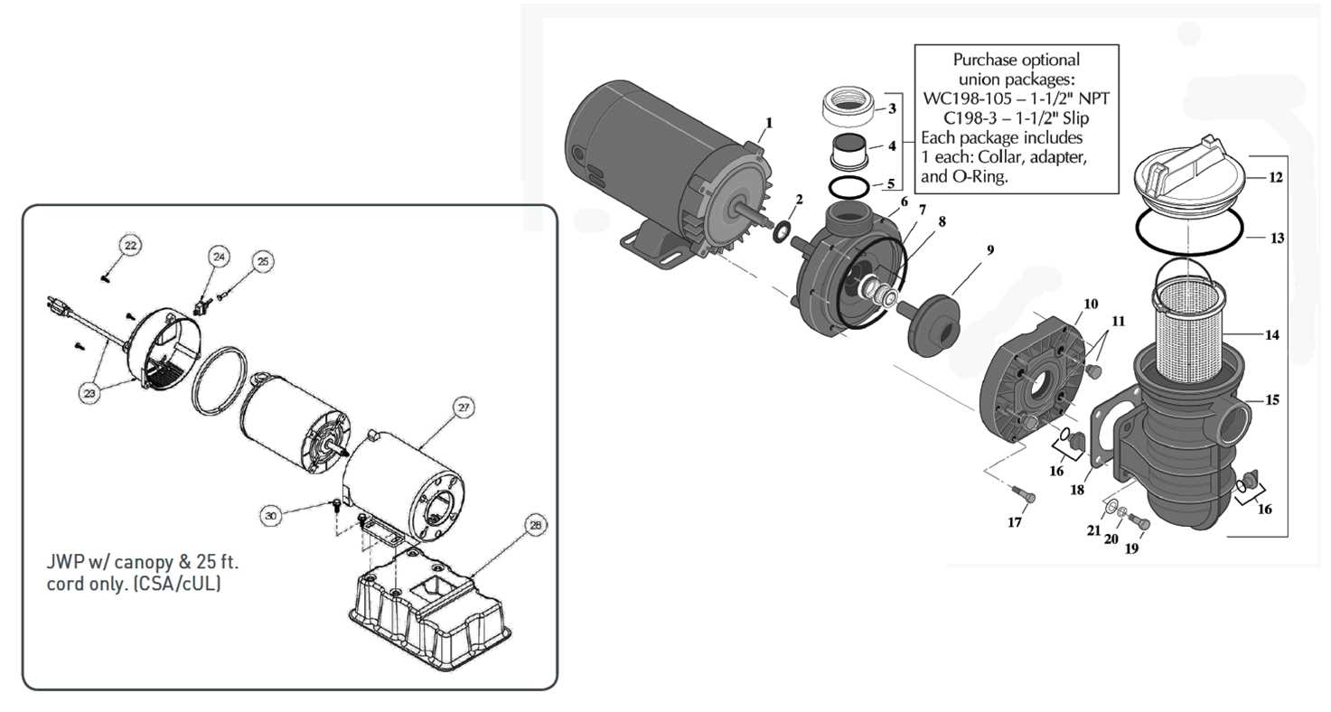 sta rite pool pump parts diagram