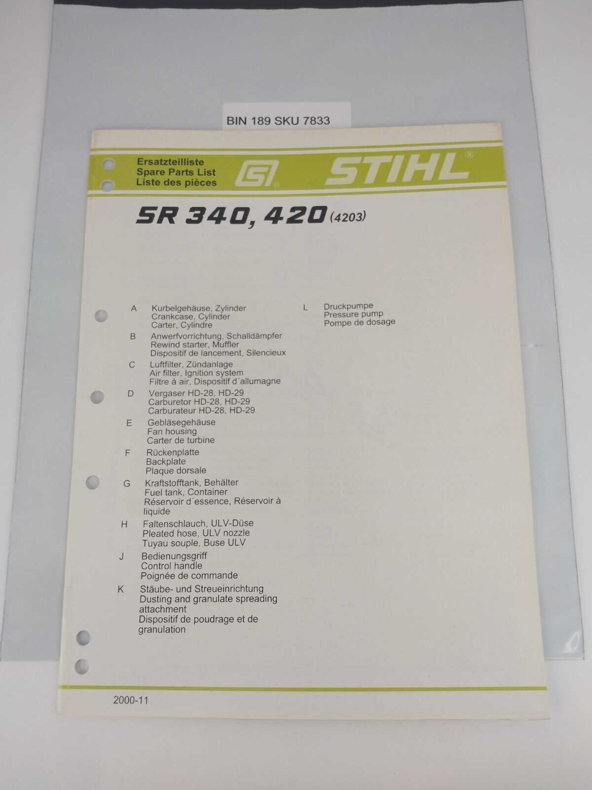 stihl sr 450 parts diagram