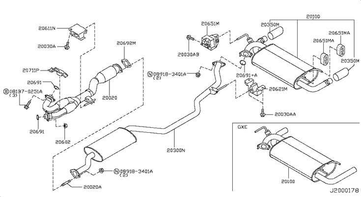 subaru exhaust parts diagram