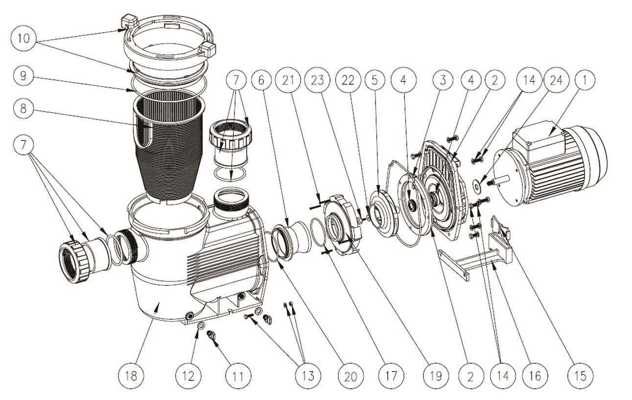 swimming pool pump parts diagram