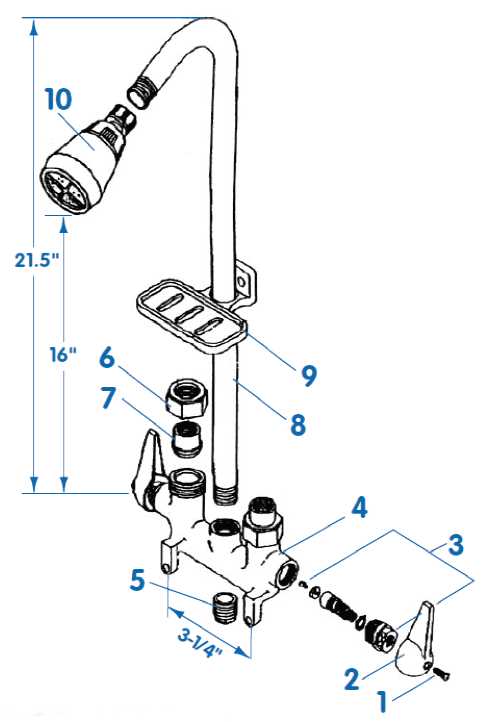 t&s faucet parts diagram