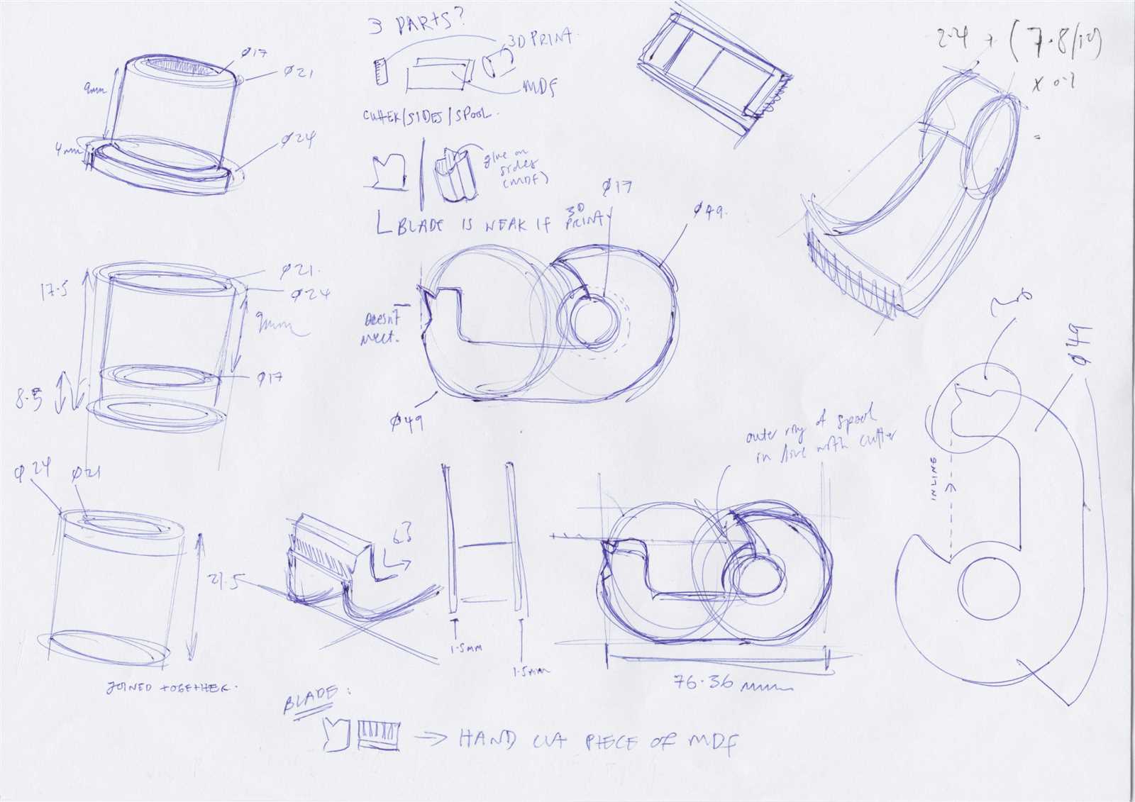 tape dispenser parts diagram