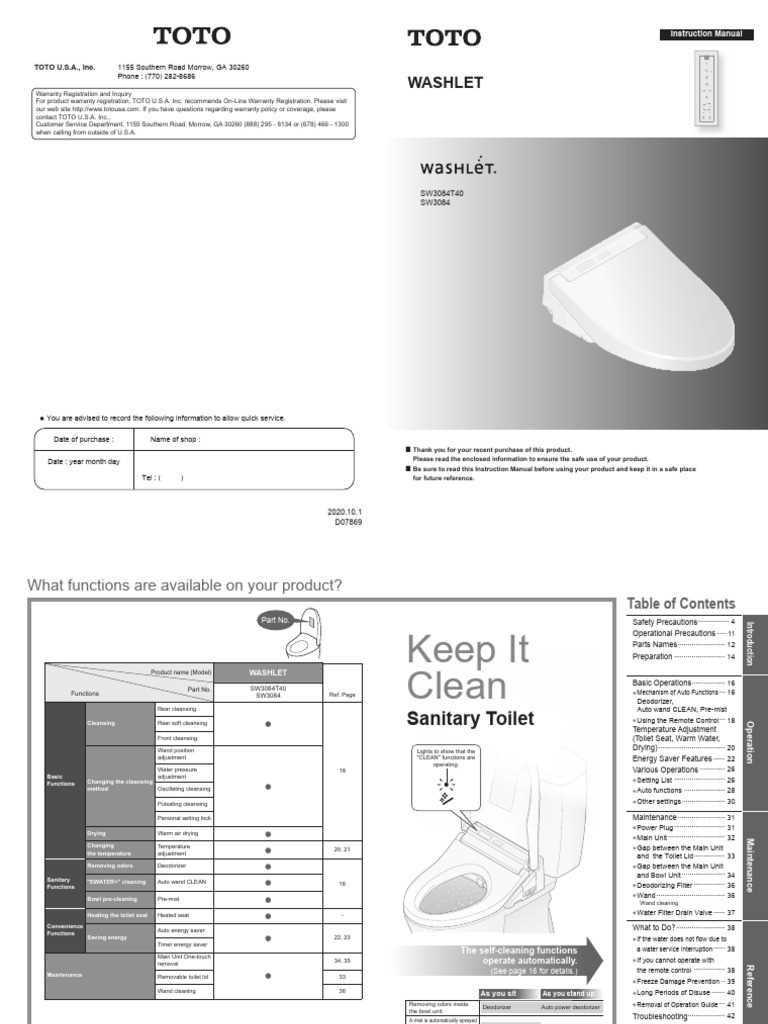 toto washlet parts diagram