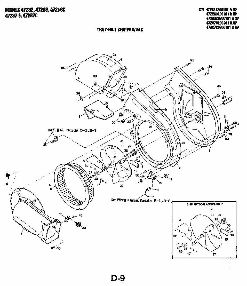 troy bilt chipper vac parts diagram