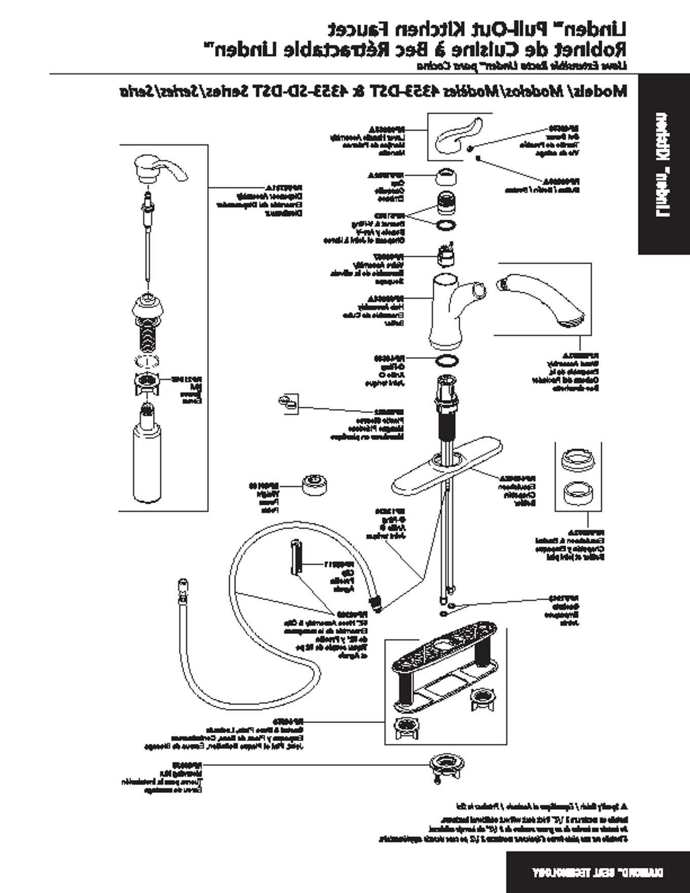 two handle kitchen faucet parts diagram