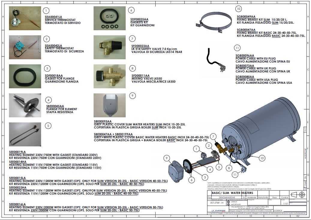 water heater parts diagram