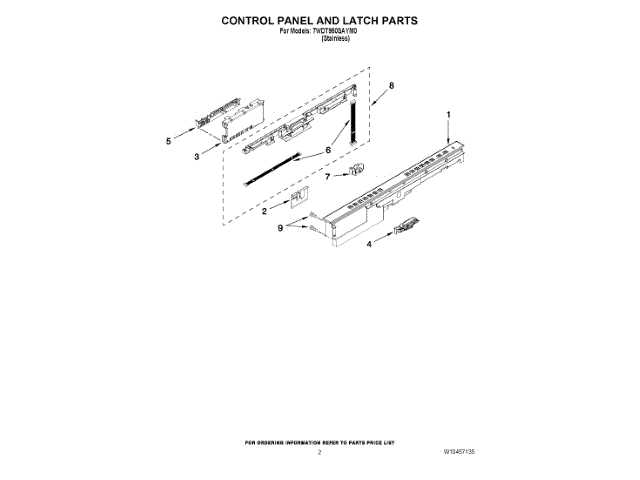 whirlpool dishwasher door parts diagram