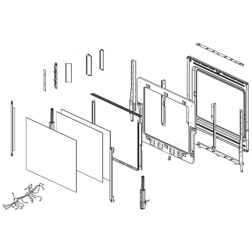 whirlpool oven door parts diagram