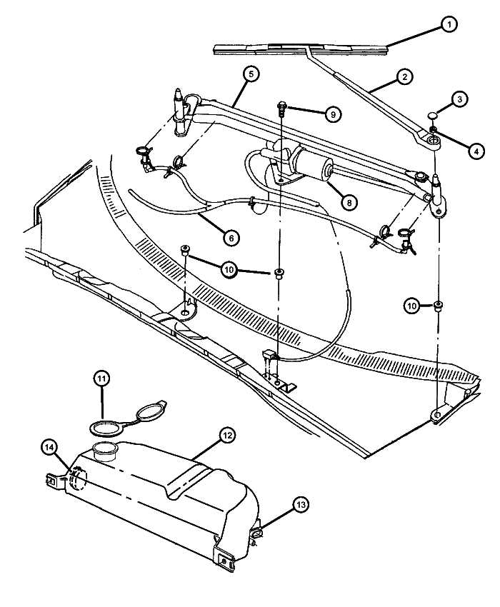 windshield wiper parts diagram