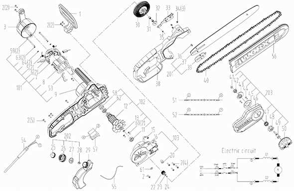 worx chainsaw parts diagram