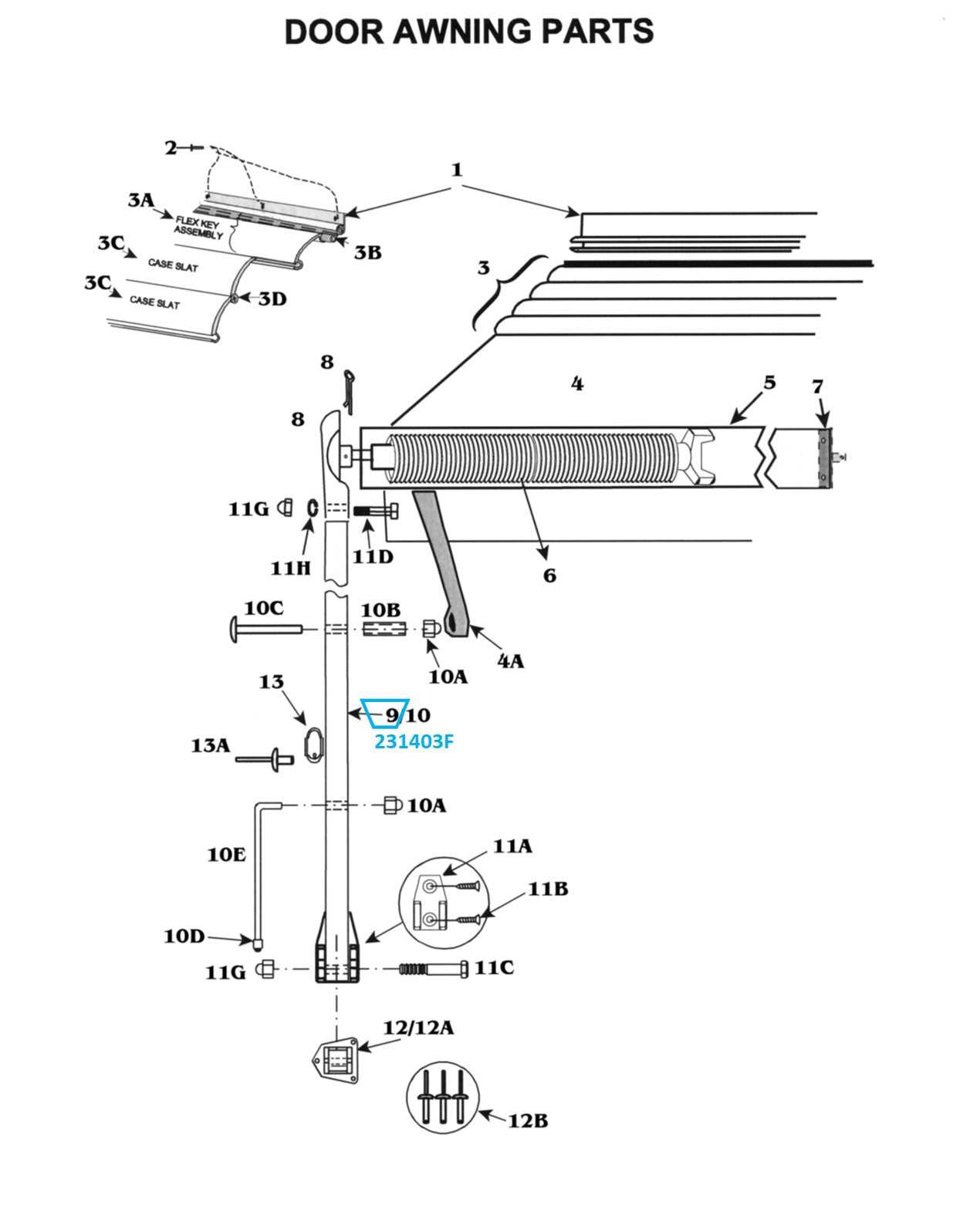 a&e awning parts diagram