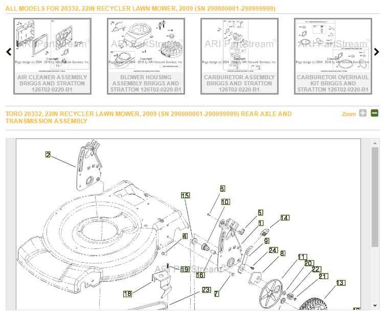 toro 22 recycler parts diagram