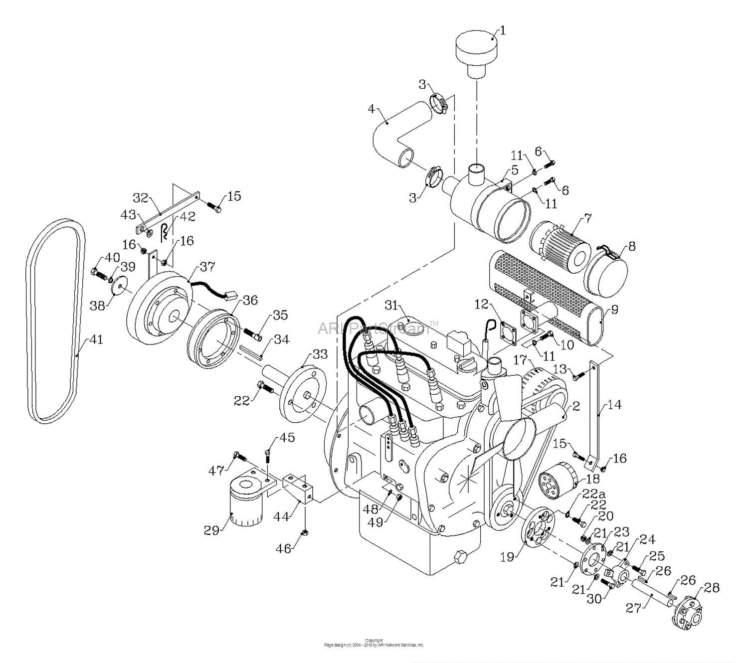 diesel engine parts diagram