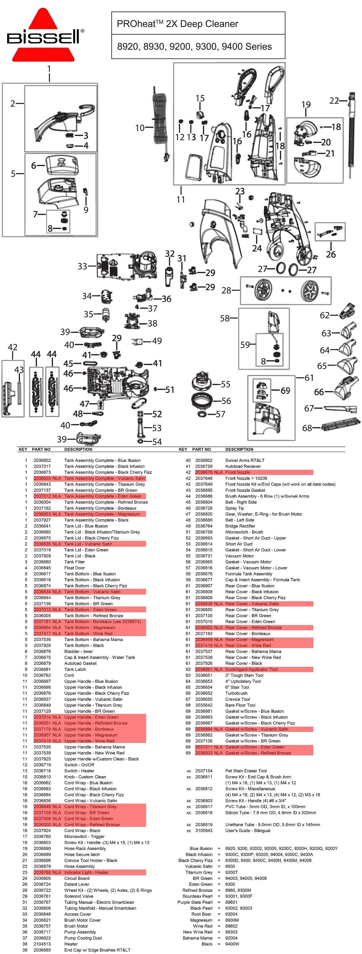 bissell proheat 2x pet parts diagram