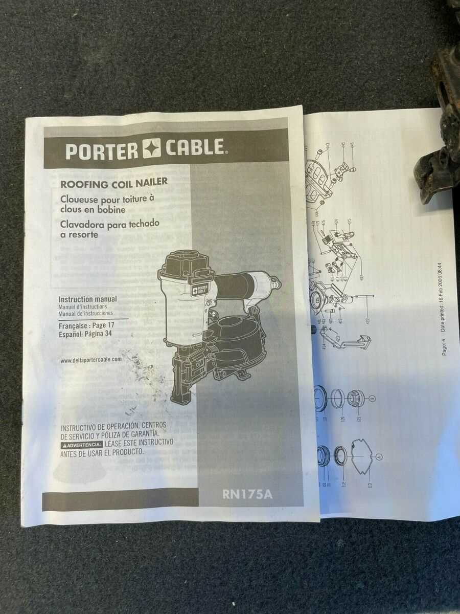 porter cable rn175a parts diagram