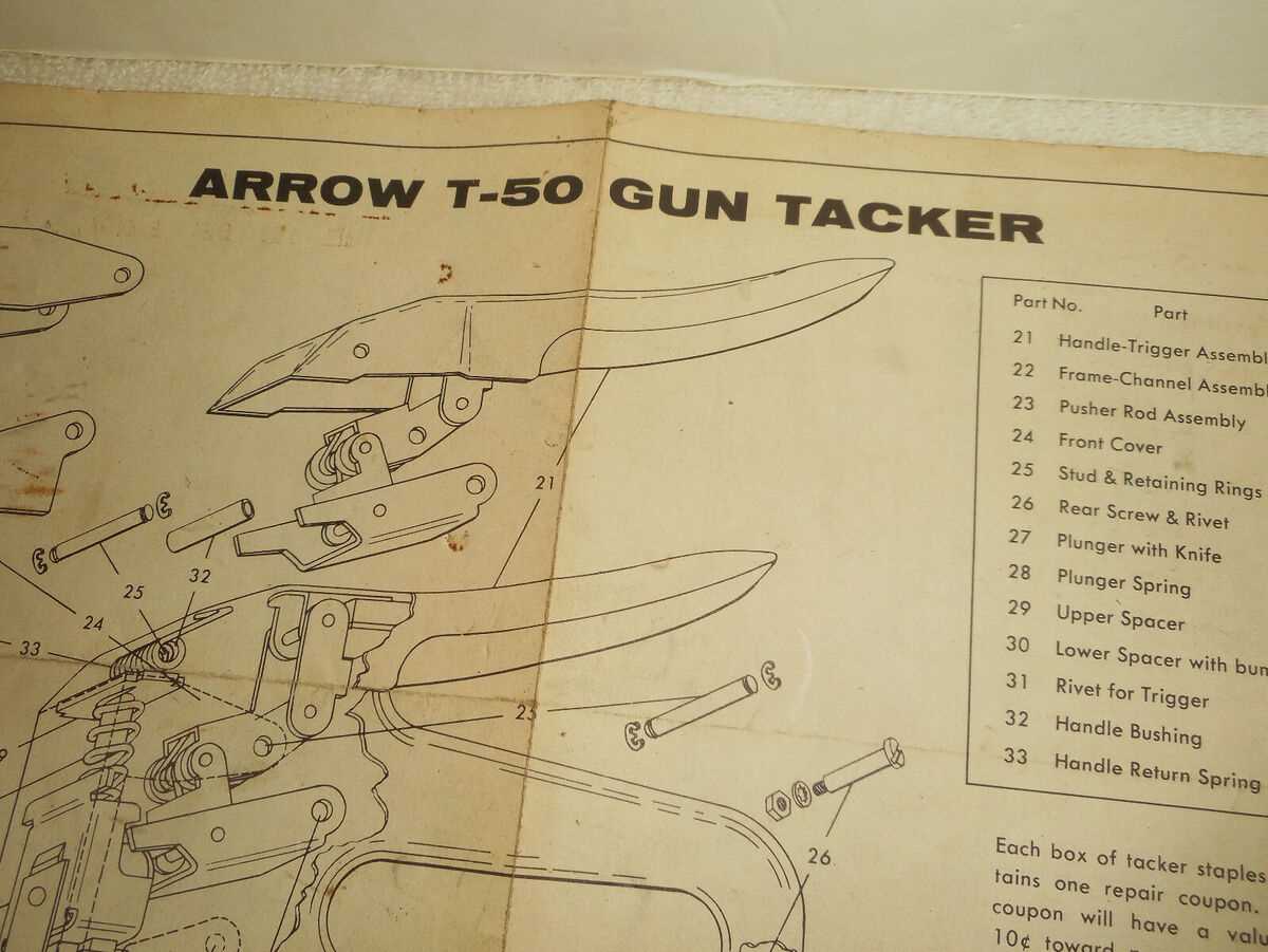 arrow hammer tacker parts diagram