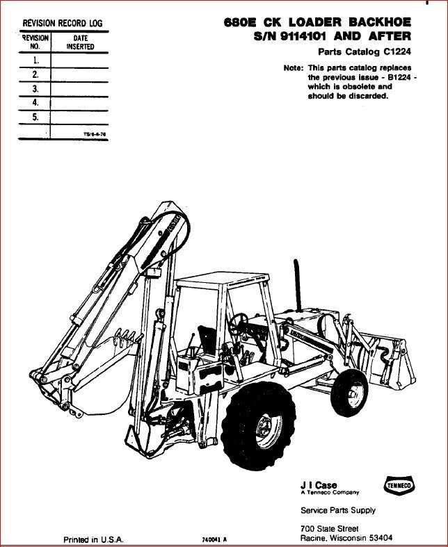 backhoe parts diagram