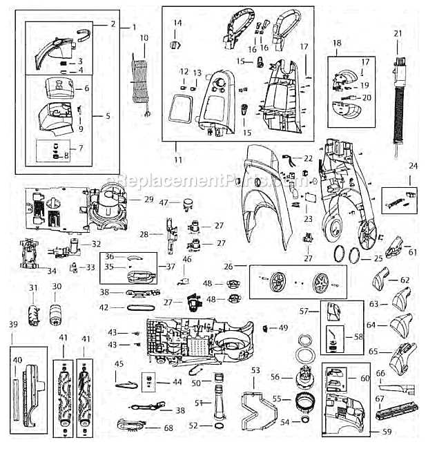 bissell proheat 2x revolution pet pro parts diagram