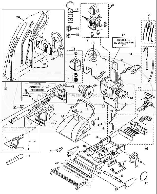 bissell vacuum cleaner parts diagram