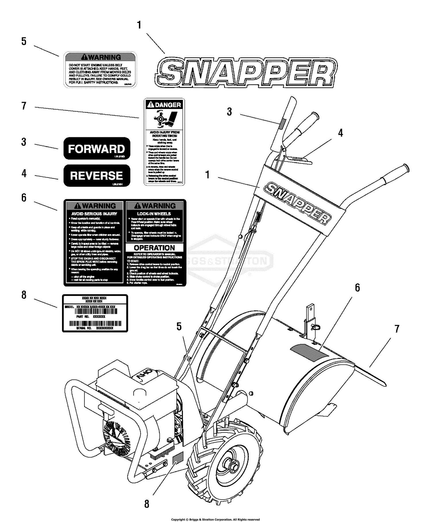 snapper tiller parts diagram