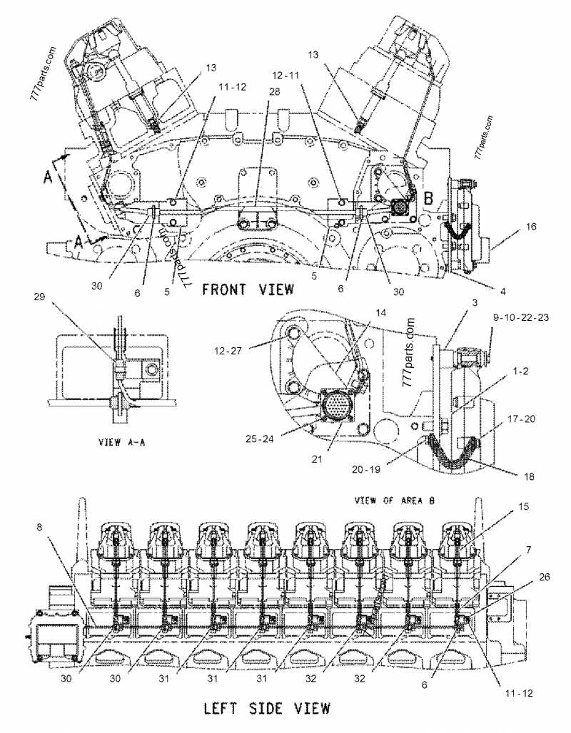 caterpillar engine parts diagram