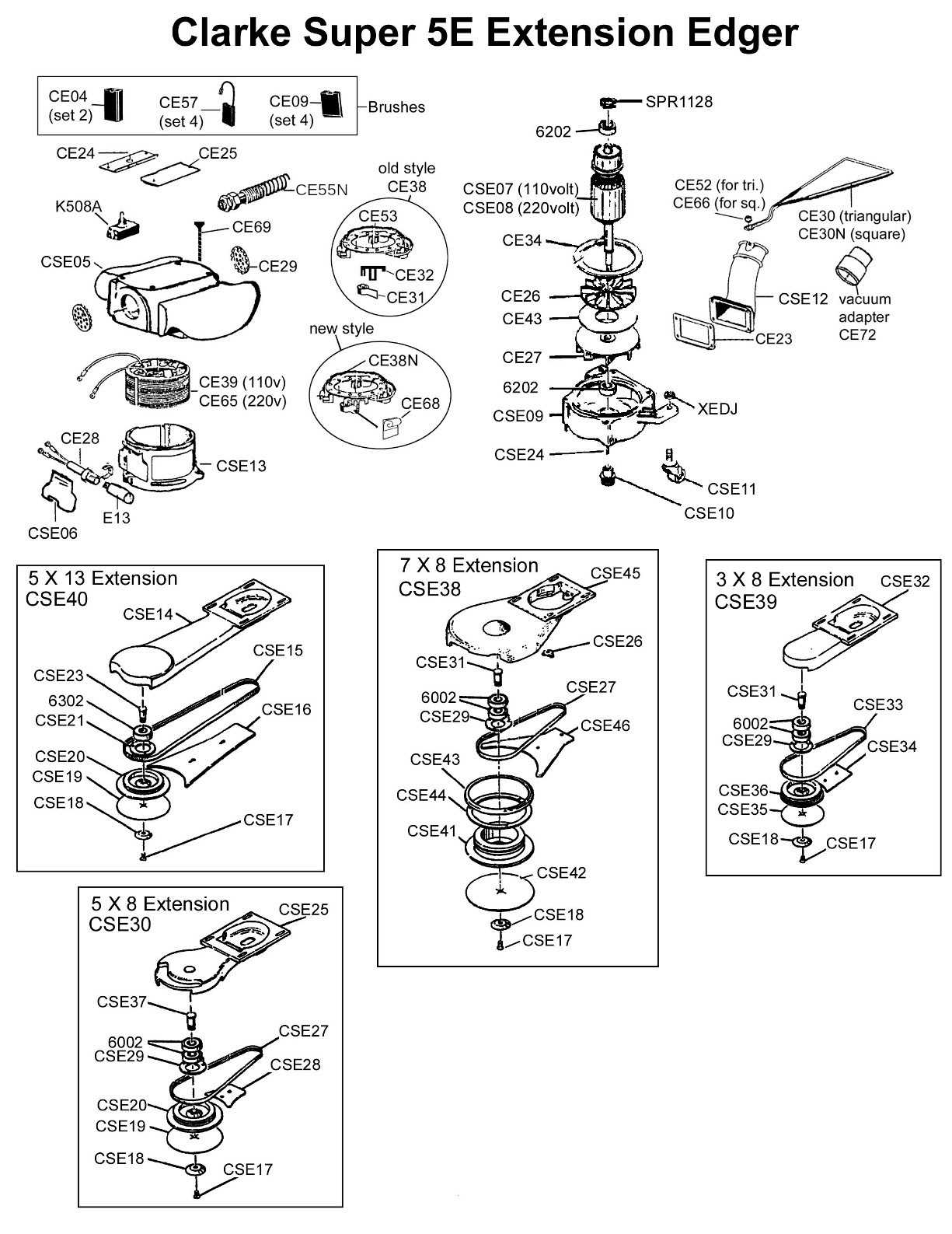 clarke super 7r edger parts diagram