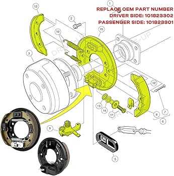 club car brake parts diagram