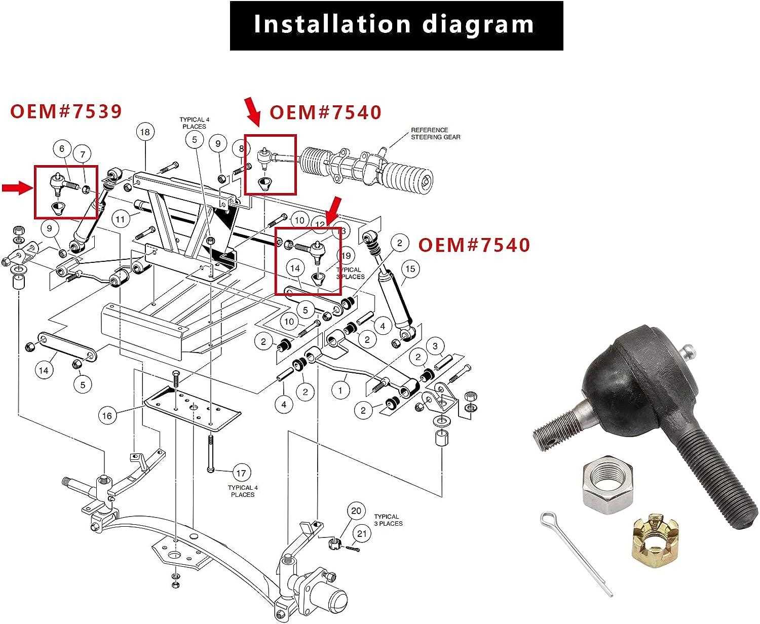 club car parts diagram front end