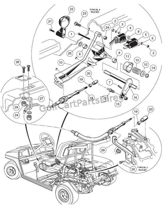 club car steering parts diagram