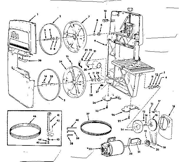 craftsman 12 inch band saw parts diagram