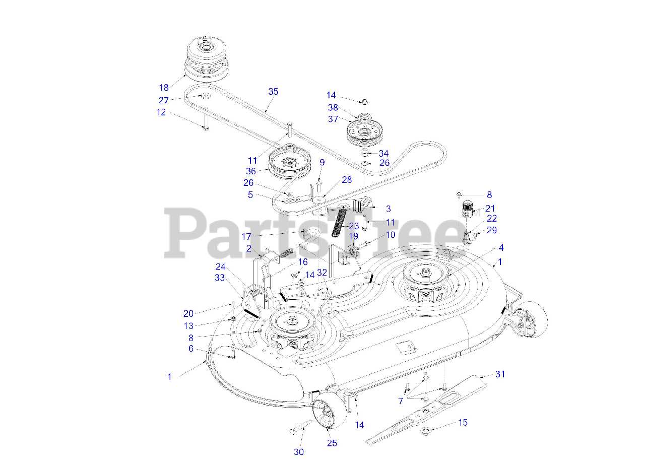 craftsman 42 inch mower deck parts diagram